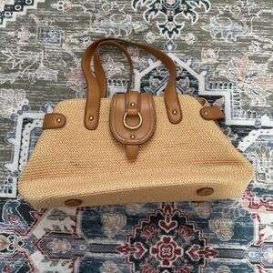 Vintage Liz Claiborne Elegant Tan Woven Handbag